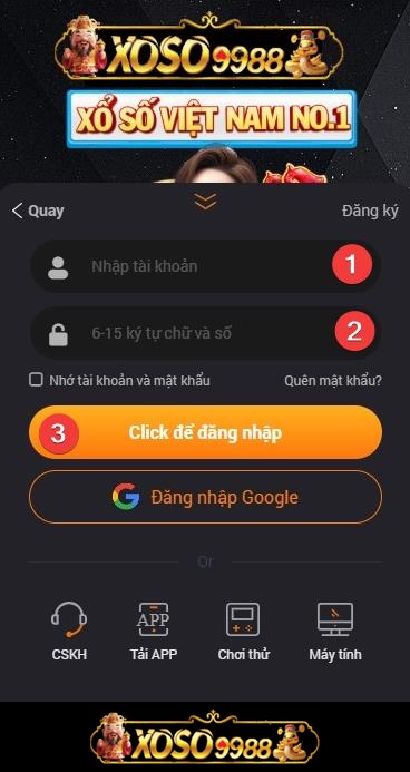 Đăng nhập Xoso9988 trên thiết bị di động