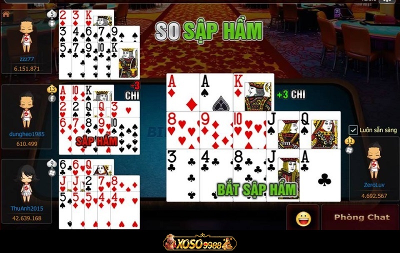 Hướng dẫn xếp bài Mậu Binh Xoso9988 chi tiết