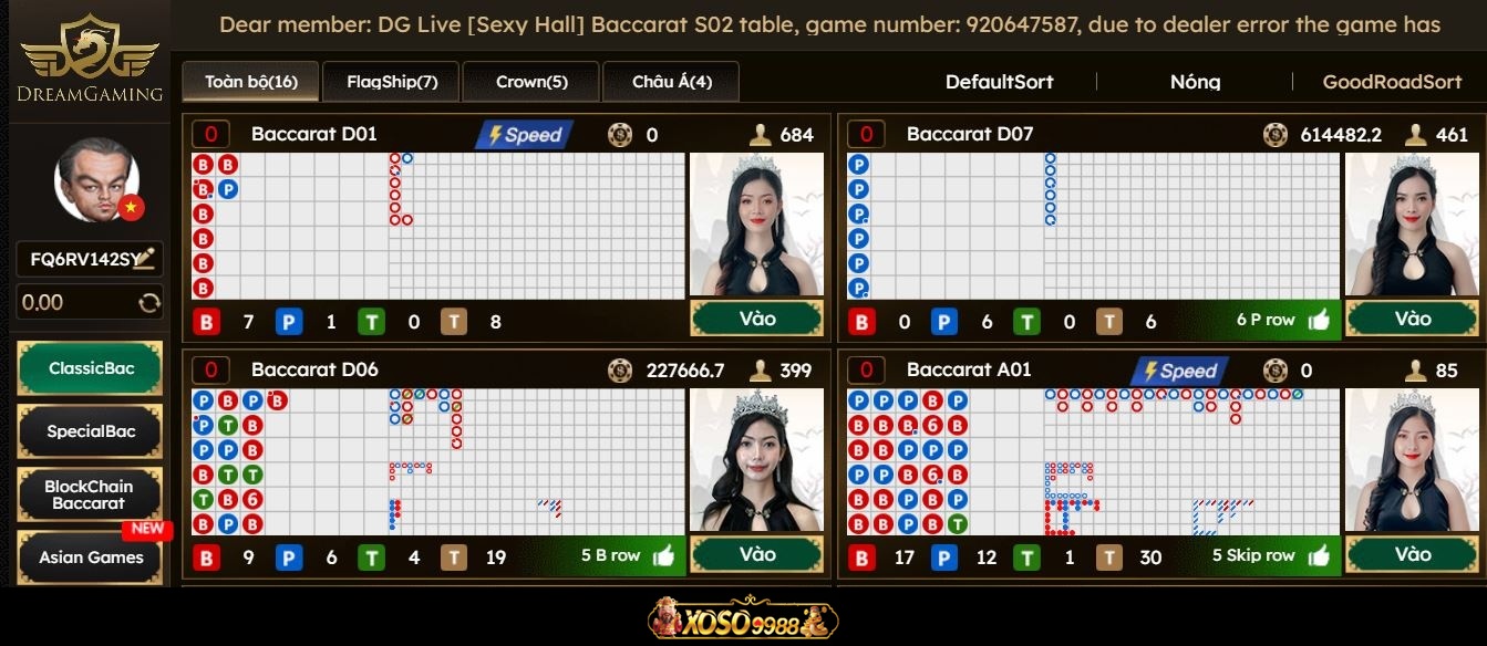 Thống kê kết quả casino Xoso9988