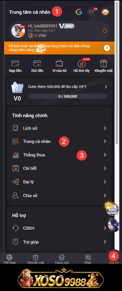 Tính năng chính ứng dụng Xoso9988