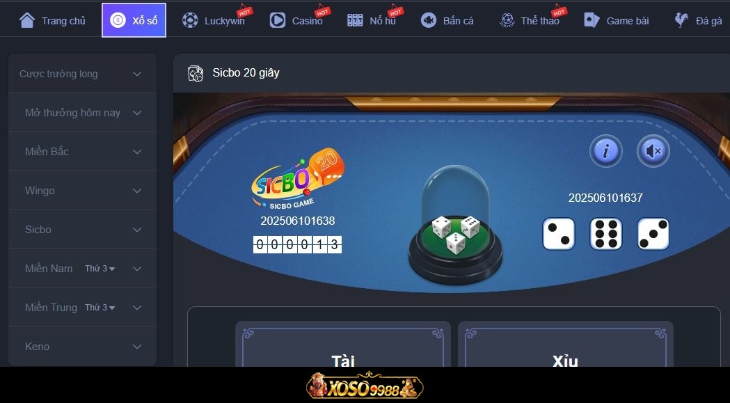 Xổ số ba miền XOSO9988